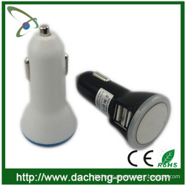 Promotional usb mobile phone car charger with dual USB ports 5V 1.5A/2.1A